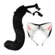 thumbnail image 4 of Diadema con orejas y cola de gato y zorro para disfraz de carnaval o cumpleaños Negro, 4 of 9