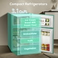 LHRIVER Mini Refrigerator 3.2Cu.Ft Compact Fridge 2Double Doors with a