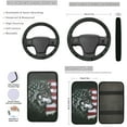 thumbnail image 3 of Jeiento Wolf Car Front Back Seat Covers with USA Flag Steering Wheel Cover Seat Belt Pads Arm Rest Cover Cup Coasters Keychain Chapstick Holder Set of 13 Interior Auto Accessory Universal Fit, 3 of 8