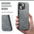 thumbnail image 5 of Compatible with iPhone 11 Magnetic Case, Classic Premium PU Leather TPU Hybrid MagSafe Ultra Slim Protective Skin Friendly Shockproof Phone Case Cover for iPhone 11, Gray, 5 of 7