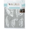 Waverly Inspirations Adhesive Silkscreen Stencil, Banana Leaves Pattern, 8 in x 9 in