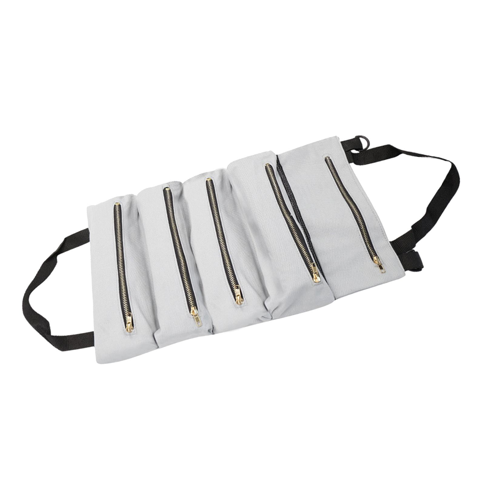 Wrench Tools Pouch Collapsible Roll up Tool Bag Small Tool Bag for Carpenter grey
