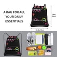 thumbnail image 2 of Lsque Geometry Dash Print Drawstring zipper Backpack Bag Sport Gym Sackpack Cinch Bags Drawstring Bags Draw String Sport Bag-One Size, 2 of 6