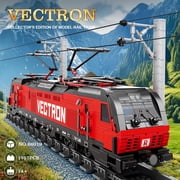 Train Building Block Kit with Base, MOC City Train Sets, Classic Vectron Electric Truck 66019,1757 PCS