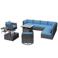 thumbnail image 2 of Ovios 11 Pieces Outdoor Patio Furniture with 30 inch Fire Pit Table All Weather Wicker Conversation Set for Porch, 2 of 2