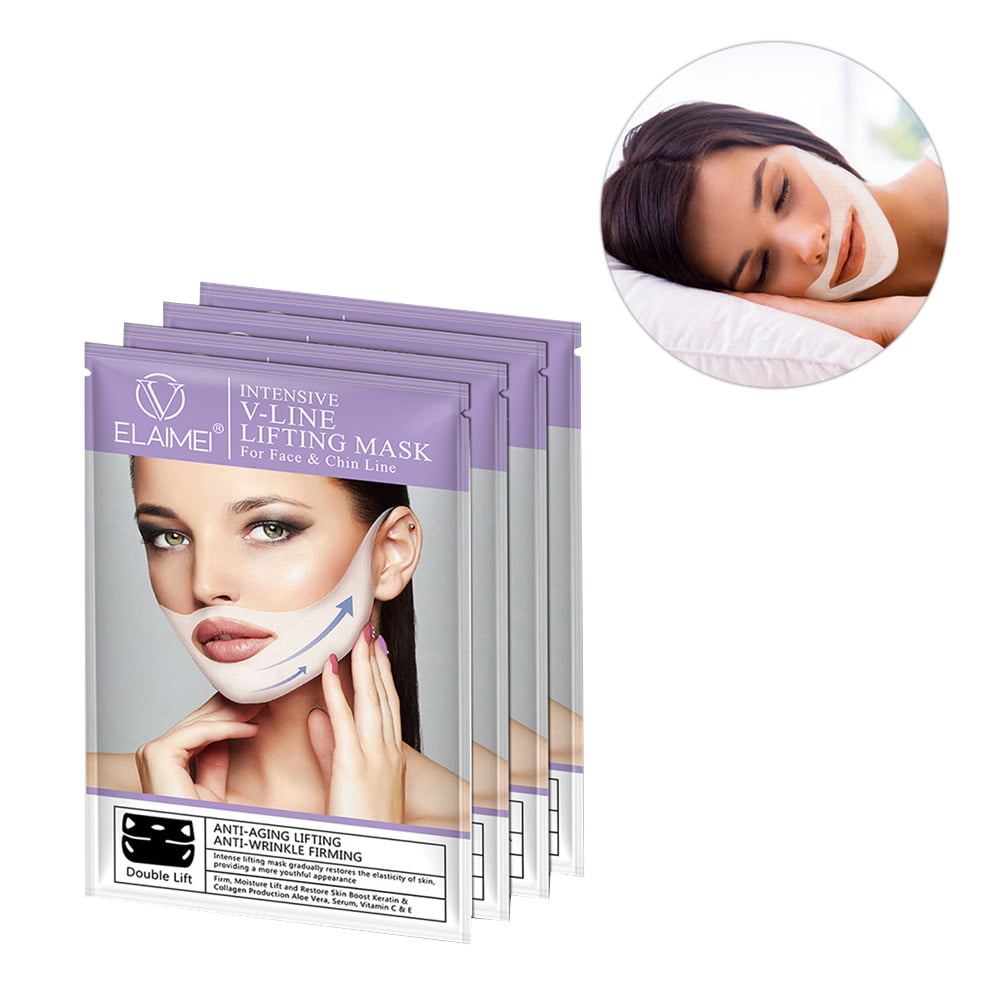 4pcs V Line Facial Mask Face Lifting Tightening Mask Double