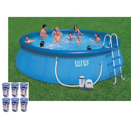 Intex 18' x 48" Easy Set Swimming Pool Kit w/ 1500 GPH GFCI Filter Pump, 26175EH