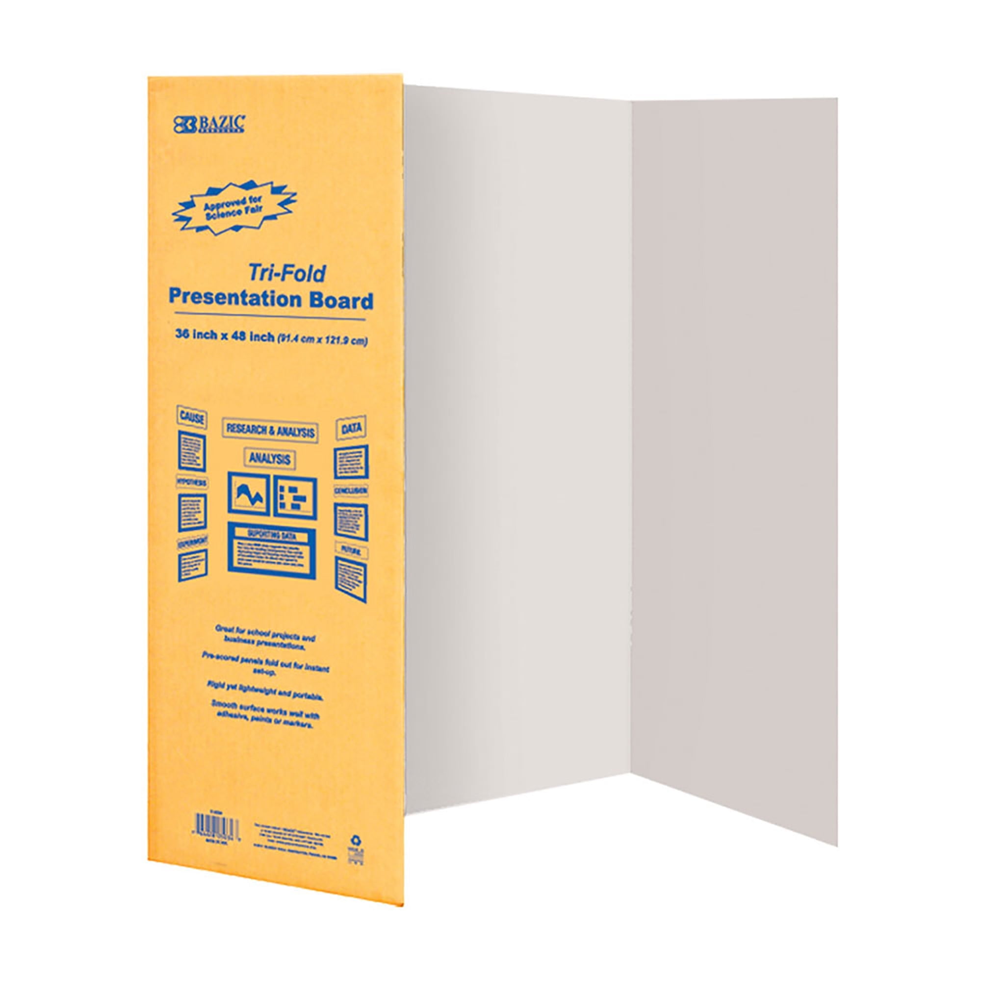 BAZIC White Trifold Presentation Corrugated Display Board 28