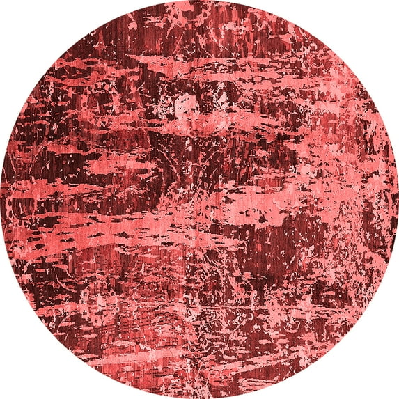 Ahgly Company Indoor Round Oriental Red Industrial Area Rugs, 7' Round