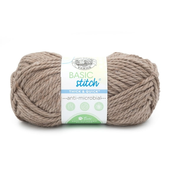Lion Brand Basic Stitch Antimicrobial Thick & Quick Yarn-Hazelwood