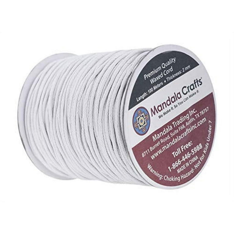 Mandala Crafts 2mm Waxed Cotton Cord Rope for Necklace Bracelet - Main Image