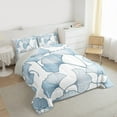 thumbnail image 3 of Homewish Dreamy Ginkgo Leaf Bedding Comforter Set for Teens, White Blue Twin Comforter Sets, Simple French Style Reversible Bedding Set, Microfiber Bedroom Decor, 2-Piece, 3 of 8