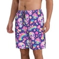 thumbnail image 2 of Kdxio Skull rainbow mushroom colorful Pattern Mens Casual Shorts - Drawstring Summer Beach Sports Shorts for Men, 2 of 5
