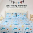 thumbnail image 5 of LuxClub Twin Bed Sheet Set, Deep Pocket, Wrinkle Resistant, Blue Whales, 3 Piece, 5 of 10