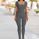 thumbnail image 4 of Monos De Mujer Mamelucos ajustados acanalados, monos ajustados para mujer, ropa informal suave (gris oscuro M) Cgtredaw Para estrenar, 4 of 6