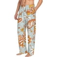 thumbnail image 2 of Uemuo Retro Floral Butterfly Pattern Men's Wide Leg Palazzo Lounge Pants with Pockets Light Weight Loose Comfy Casual Pajama Pants-Small, 2 of 9