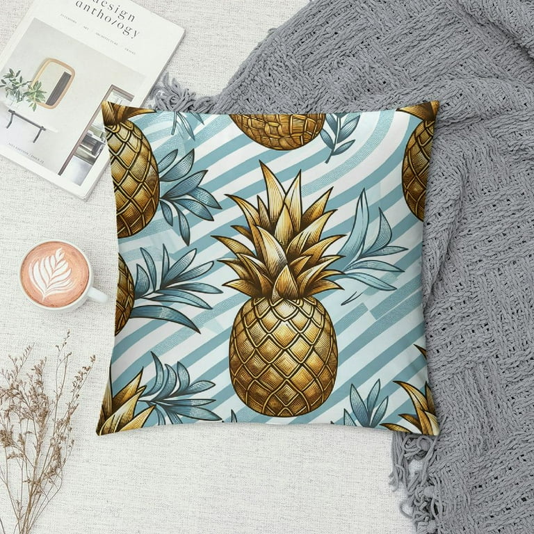Gold pineapple pillow sales