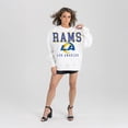 thumbnail image 2 of Women's Gameday Couture  White Los Angeles Rams  Sunday Drives Oversized Crewneck Pullover Sweatshirt, 2 of 7