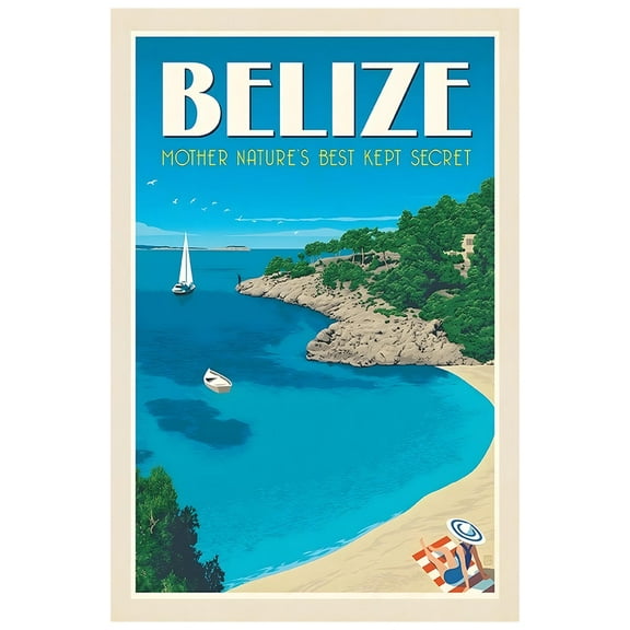 Belize - Vintage Travel Poster (8x12Inches(US/CANonly))