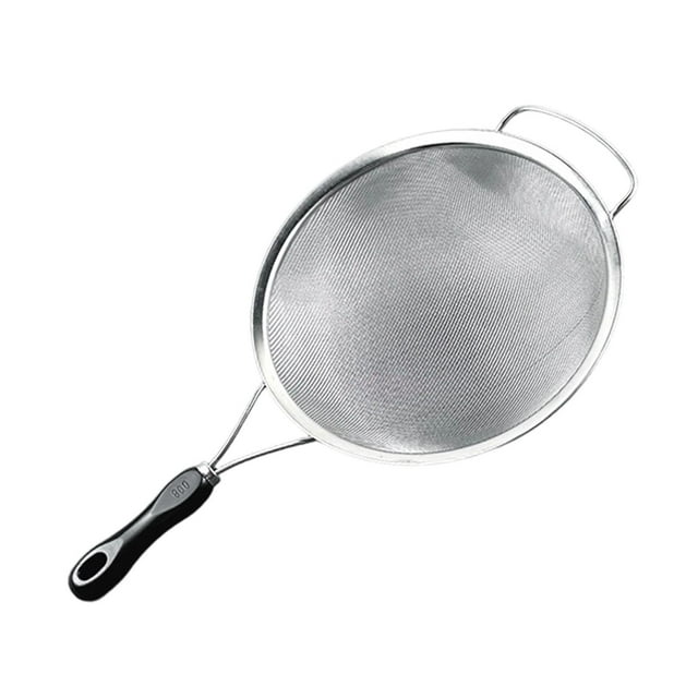 Colador de Malla Fina para Tamizar Alimentos Escurridor y Colador de Acero Inoxidable con Mango Ergonómico Adecuado para Cocina y Repostería Uso en