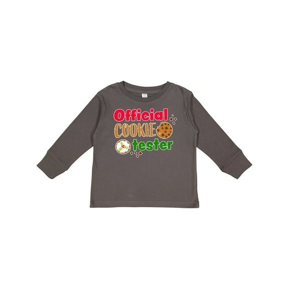 Inktastic Official Cookie Tester Christmas Cookies Boys or Girls Long Sleeve Toddler T-Shirt