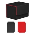 thumbnail image 3 of Estuche para tarjetas, caja de naipes coleccionable, organización de dados, tarjeta TCG, puede contener más de 100 negro rojo, 3 of 8