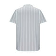 thumbnail image 4 of Chemise à Manches Courtes pour Hommes, Imprimé Rayé Décontracté avec Col Rabattu, Mélange Léger de Polyester pour Confort Quotidien et Port Polyvalent, 4 of 5