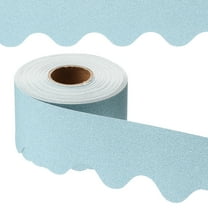 Uxcell Glitter Bulletin Board Border, 65.6 Feet Poster Chalkboard Cork Decoration Trim Scalloped Borders Wall Decor for Classroom Office Locker, Blue