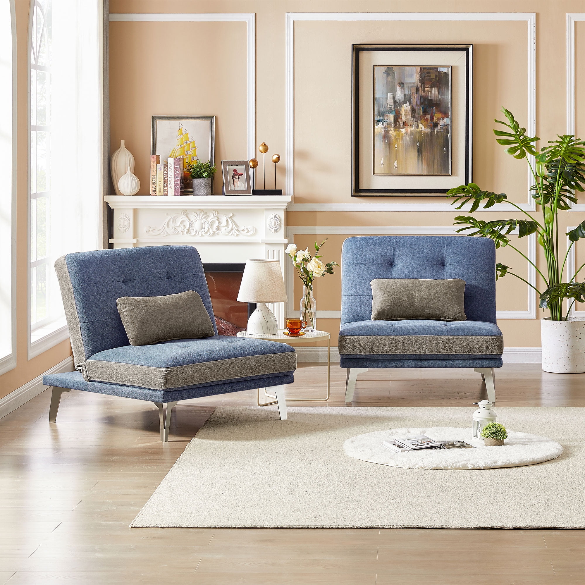 Convertible Sectional Sofa Bed with Adjustable Backrest,Modern