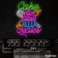 thumbnail image 2 of Craftnamesign Cake Dealer Neon Sign, Cakes Shop LED Sign, Bakery Decor, 2 of 4