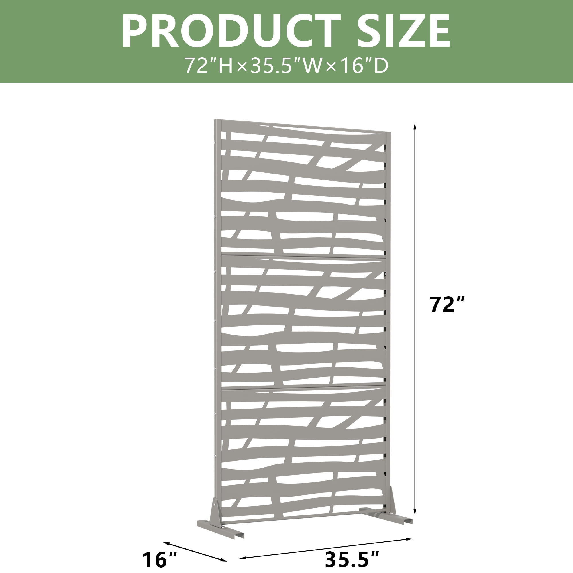 Privacy Metal Screen Fence Panel Horizontal Stripe Pattern