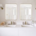 thumbnail image 3 of Mirrorize Canada Rounded Rectangle Gold Bathroom Framed Decorative Wall Mirror (27.5 in. H x 19.7 in. W), 3 of 9