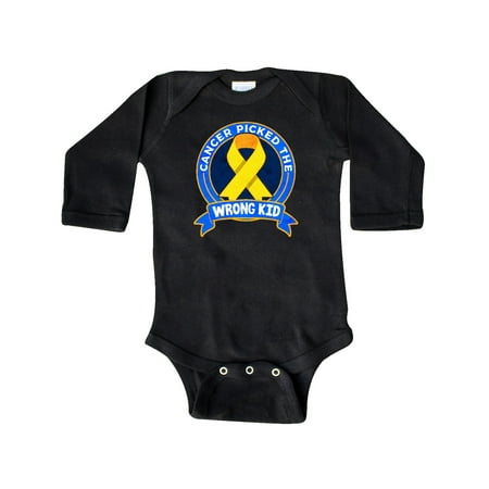 

Inktastic Childhood Cancer Pediatric Cancer Ribbon Gift Baby Boy or Baby Girl Long Sleeve Bodysuit