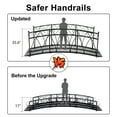 thumbnail image 5 of Kinbor 8ft Outdoor Metal Garden Bridge, Garden Arch Footbridge with 2 Safety Patterned Siderails, Black, 5 of 8