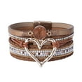 thumbnail image 2 of JINLUO 1-2-3Sets Stackable Leather Bracelet Leather Wrap Bracelets Bohemian Charm Bracelets for Women, Multilayer Layered Boho With Magnetic Clasps Gatherings Holiday Gift, 2 of 7