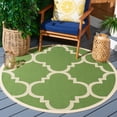 thumbnail image 2 of Safavieh Courtyard Becky Geometric Indoor/Outdoor Area Rug, Green/Beige, 6'7" x 6'7" Round, 2 of 11