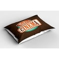 thumbnail image 2 of Ambesonne Movie Theater Pillow Sham 2 Pack, Retro Cinema, 26"x20", Vermilion Turquoise, 2 of 3