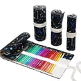 thumbnail image 3 of Estuche para lápices de colores con diseño de cielo nocturno para estudiantes de primaria, estuche enrollable de lona de gran capacidad con 36, 48 y 72 agujeros, estuche enrollable creativo para, 3 of 3