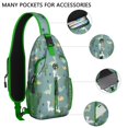 thumbnail image 2 of Dino Pattern Sling Backpack – Funny Cartoon Dinosaur World Purse – Cute Colorful Shoulder Bag Gift for Men and Dino Fans, 2 of 4