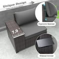thumbnail image 3 of Gotland Outdoor Patio Furniture Sectional Conversation Set 12Pcs Rattan Wicker 10 Cushion Table Grey, 3 of 7