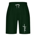 thumbnail image 4 of Mens Navy Printed Drawstring Shorts, Graphic Design, Summer Outdoor & Leisure, 4 of 6