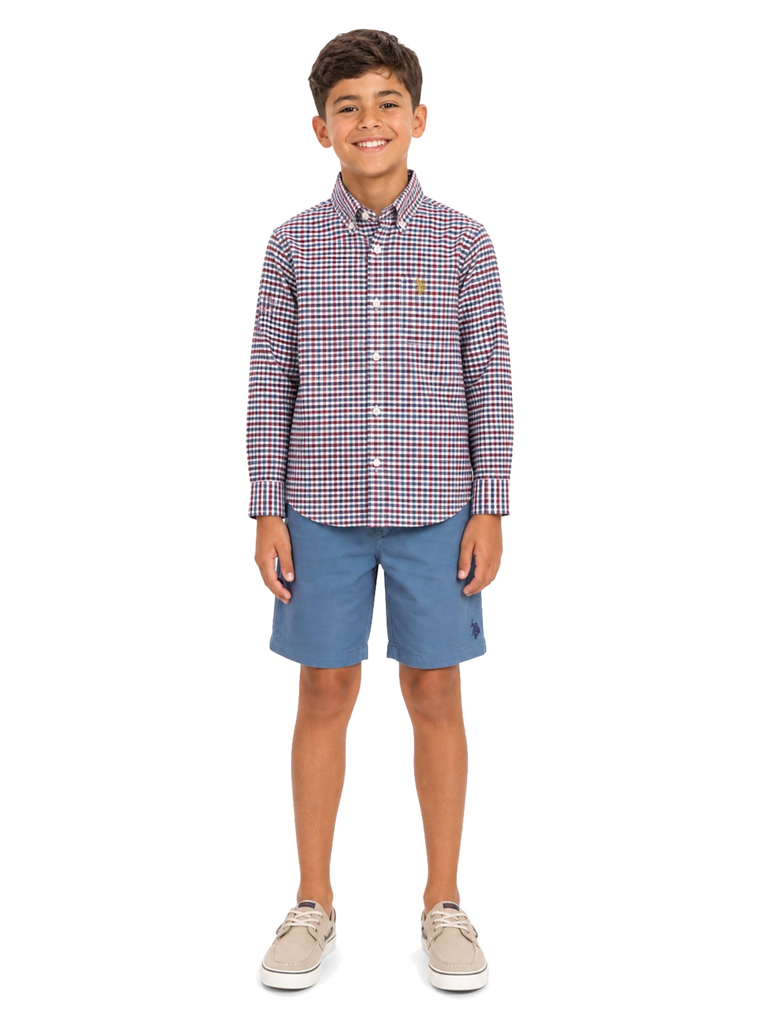 U.S. Polo Assn. Boys Long Sleeve Button Down Shirt, Sizes 4-18