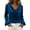 Blue, variant on Velvet Tops for Women Cowl Neck Drape Ruched Front Blouse Long Sleeve Cocktail Evening Party Pullover Tops