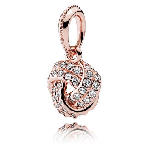 Authentic Sparkling Love Knot Pendant, Pandora Rose & Clear CZ 380385CZ