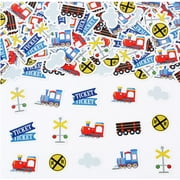 Kreatwow Train Table Decorations 200 Pieces Train Confetti Train Birthday Party Decorations Trains Theme Table Decor Table Scatter Railway Railroad Traffic Sign Table Confetti for Kid's Birthday