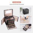 thumbnail image 5 of Casegrace 2-in-1 Large Jewelry Box with Mini Portable Organizer Case for Women Girls Earrings Necklace Jewelry Storage, 5 of 8