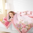 thumbnail image 5 of Homewish Letter P Monogrammed Full Size Comforter Sets,Romantic Flower Bedding Comforter Set,Colorful Floral Bedding Sets For Girls Kids,Microfiber Room Decorative Reversible,3 Pieces, 5 of 9