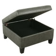thumbnail image 3 of Leo Square Storage Ottoman with Plush Gray Faux Leather, 28 Inch, 3 of 3