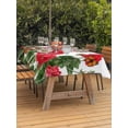 thumbnail image 3 of Outdoor Tablecloth with Umbrella Hole for Patio/Picnic/Party/Camping, Red Spring Floral Waterproof Table Cloth Rectangle Table Cover Washable, Butterfly Farmhouse (54"x 80"), 3 of 8