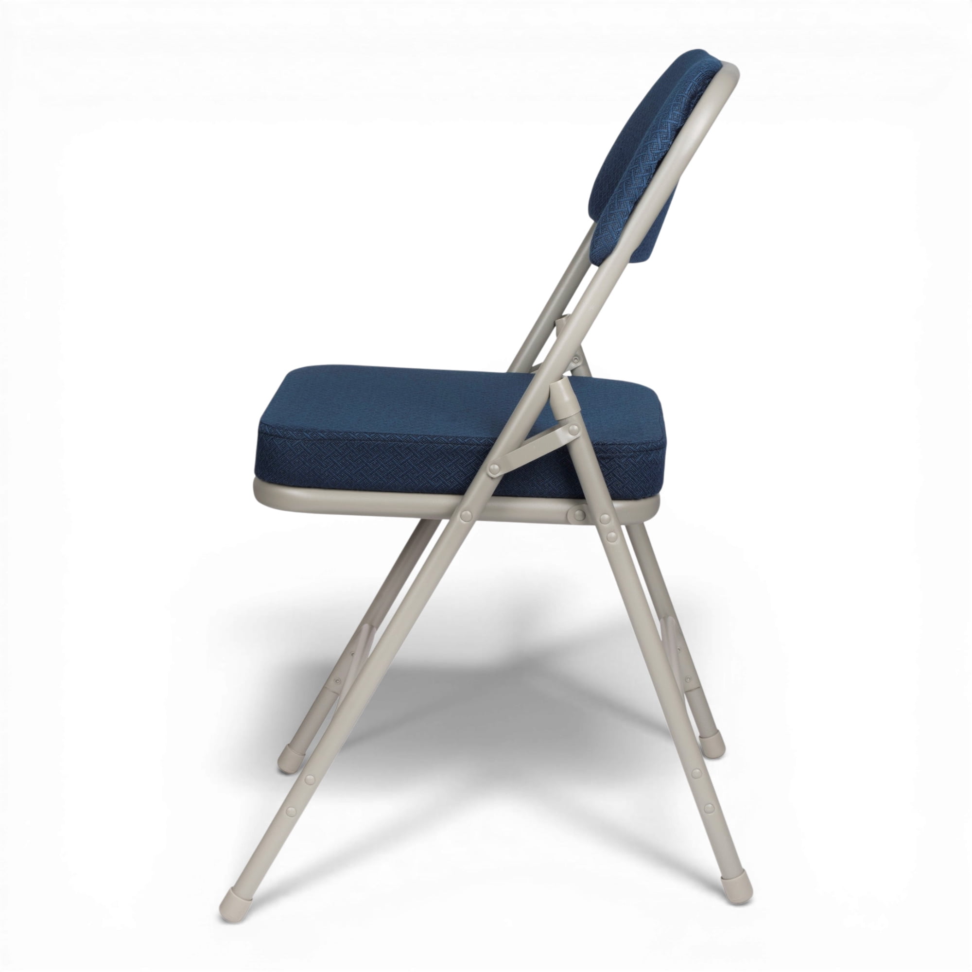 Hampden Furnishings Bernadine Collection Deluxe Fabric Padded Folding Chair, Blue, Pack of 2